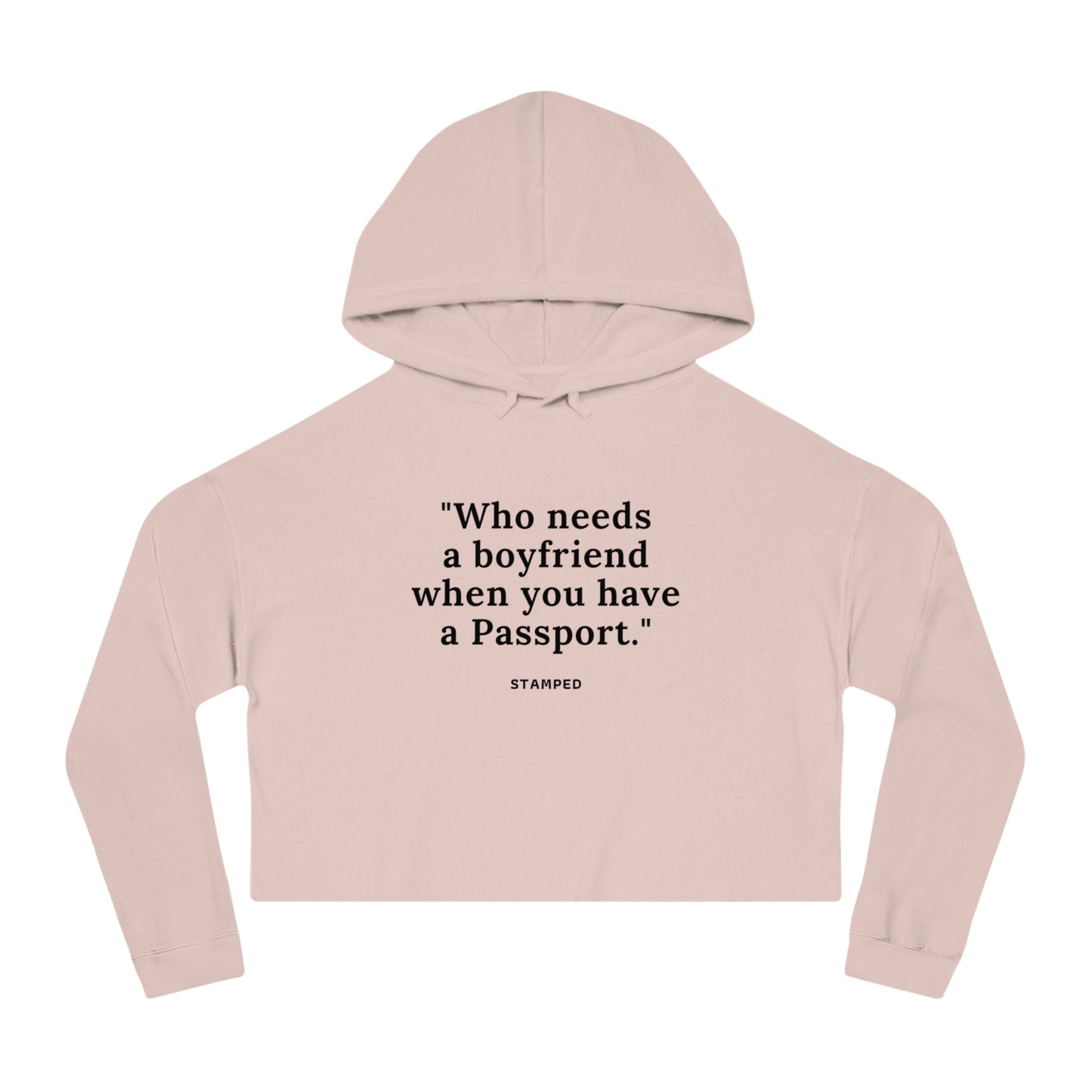 PASSPORT STAMPED CROPPED HOODIE