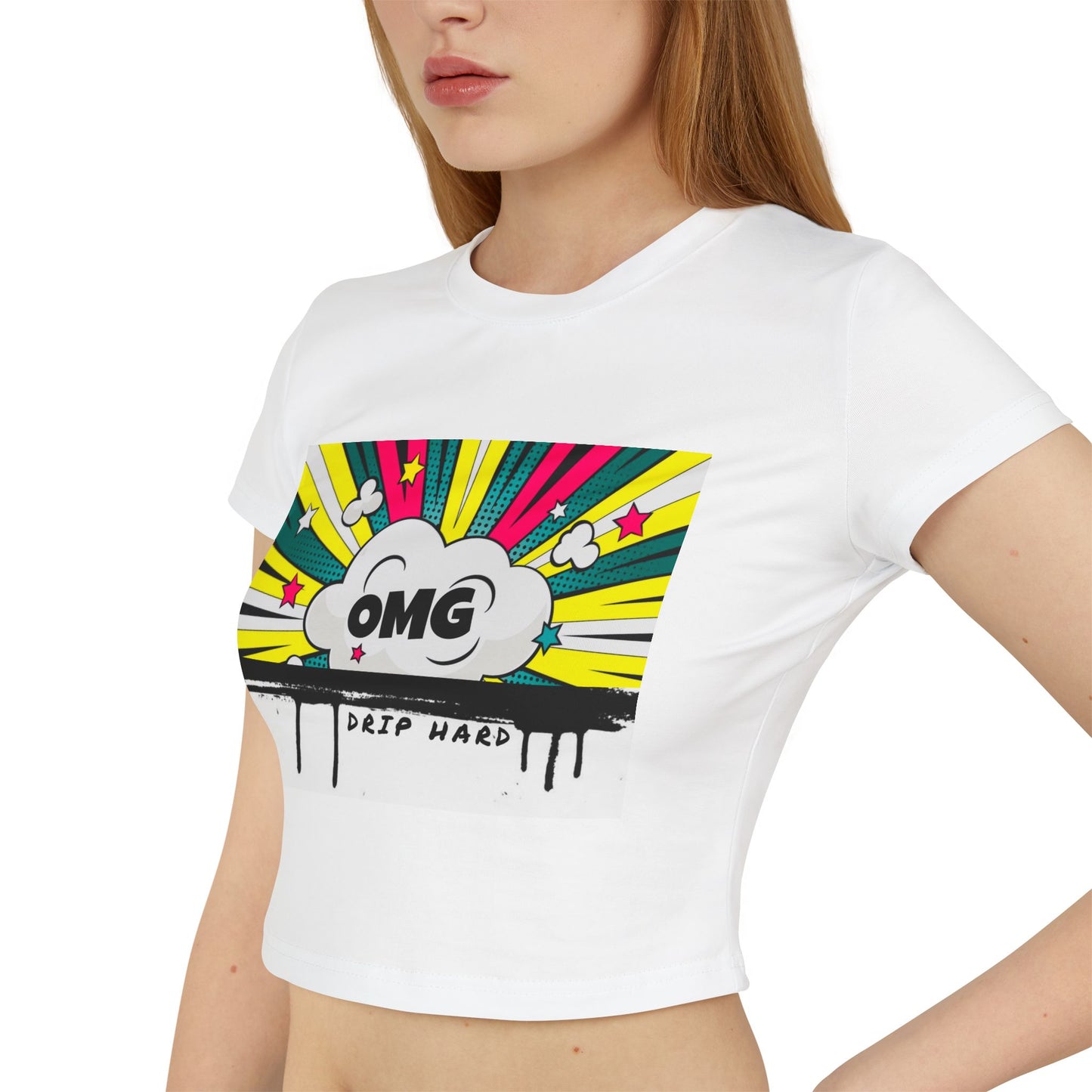 DRIP HARD OMG FITTED CROP TOP