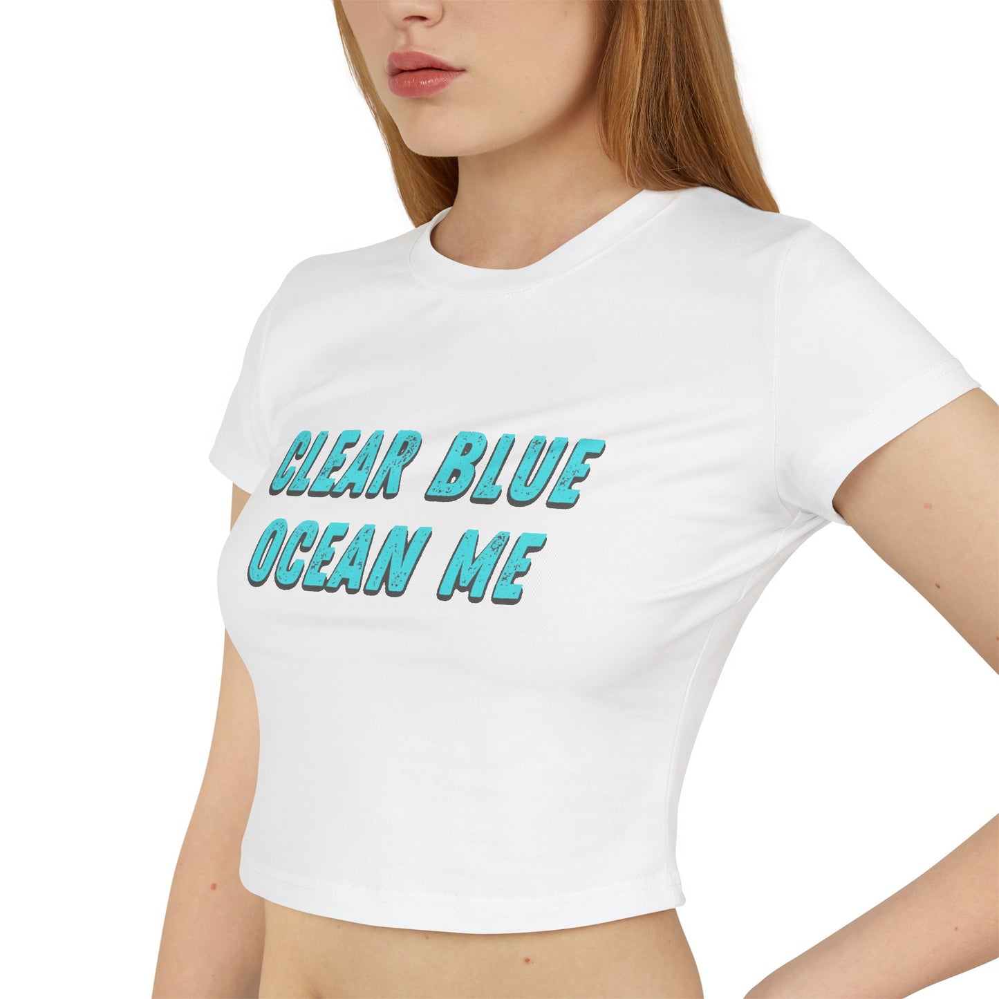 CLEAR BLUE OCEAN ME CROP TOP