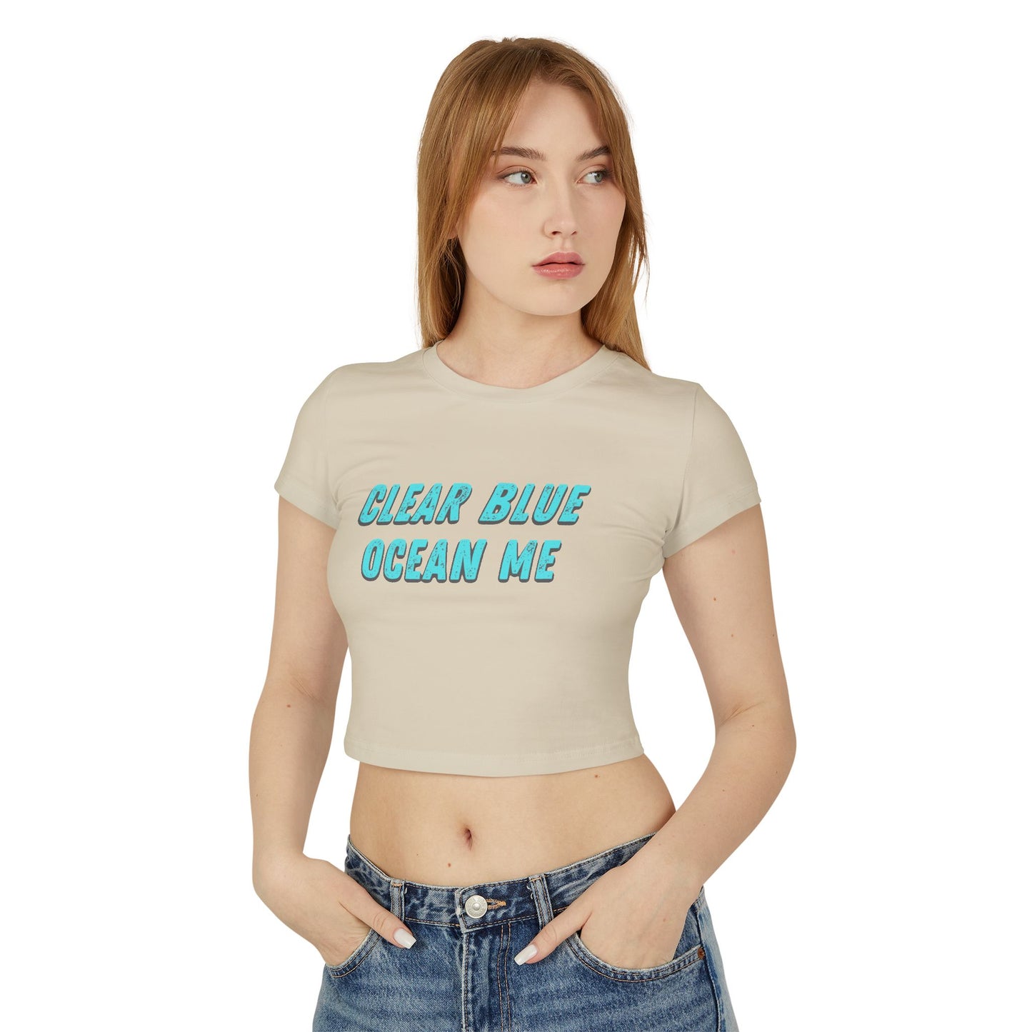CLEAR BLUE OCEAN ME CROP TOP