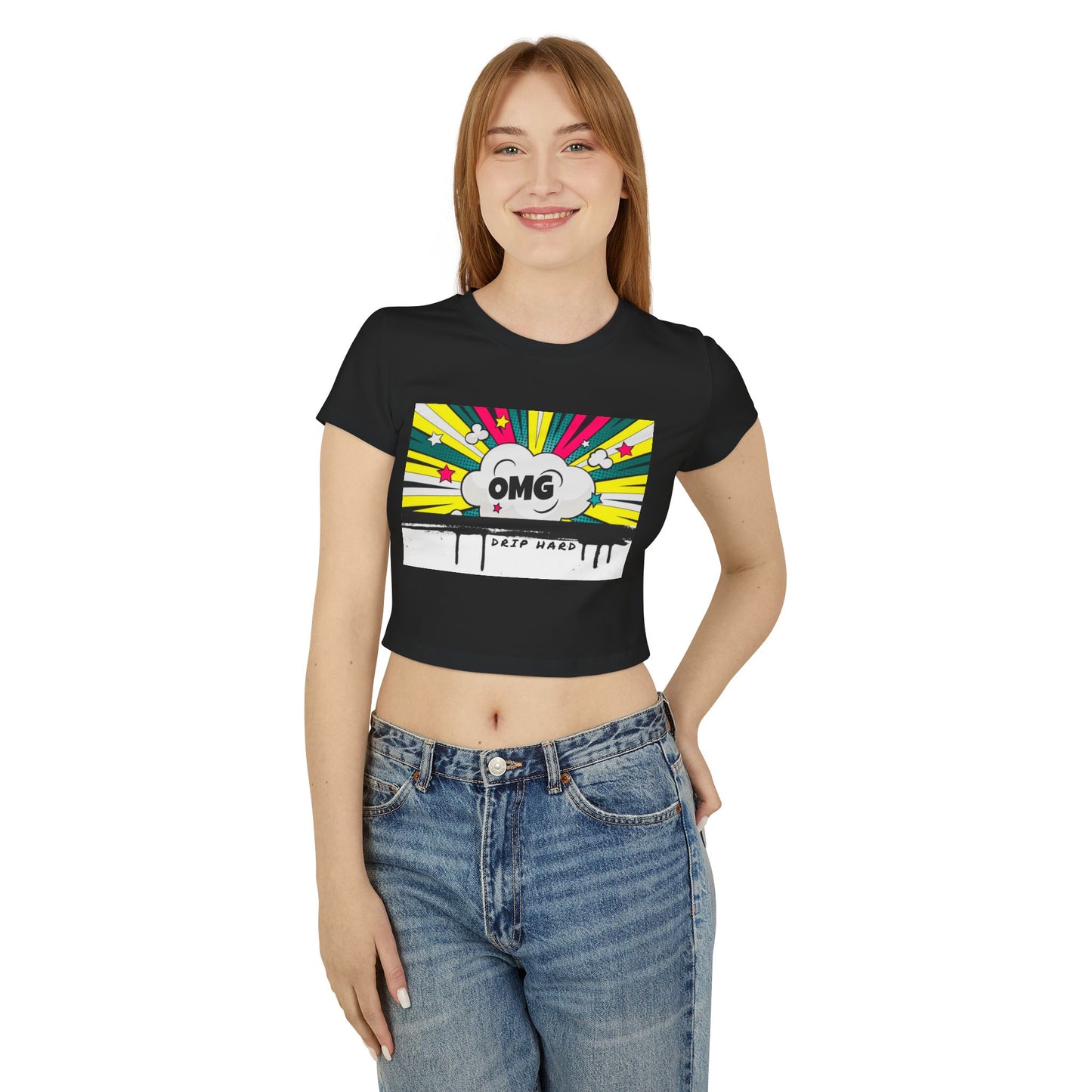 DRIP HARD OMG FITTED CROP TOP
