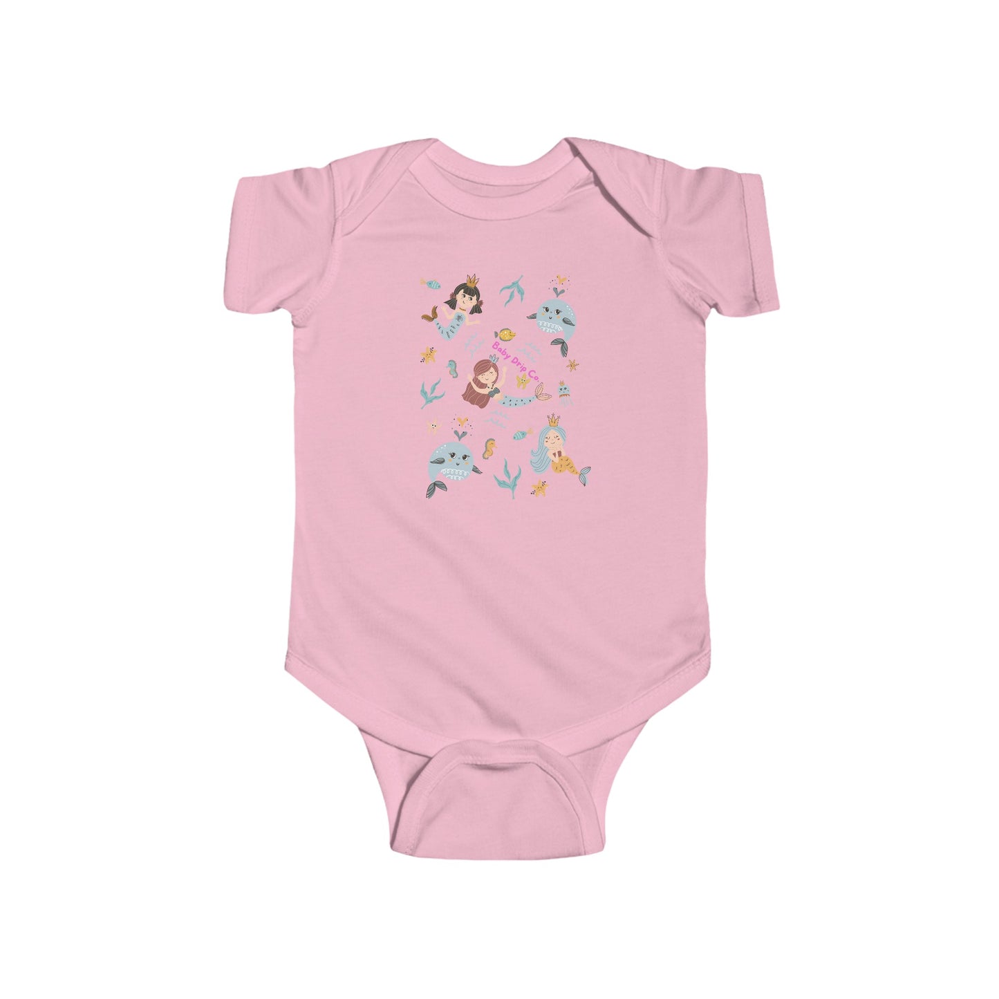 MERMAID & FRIENDS INFANT ONESIE