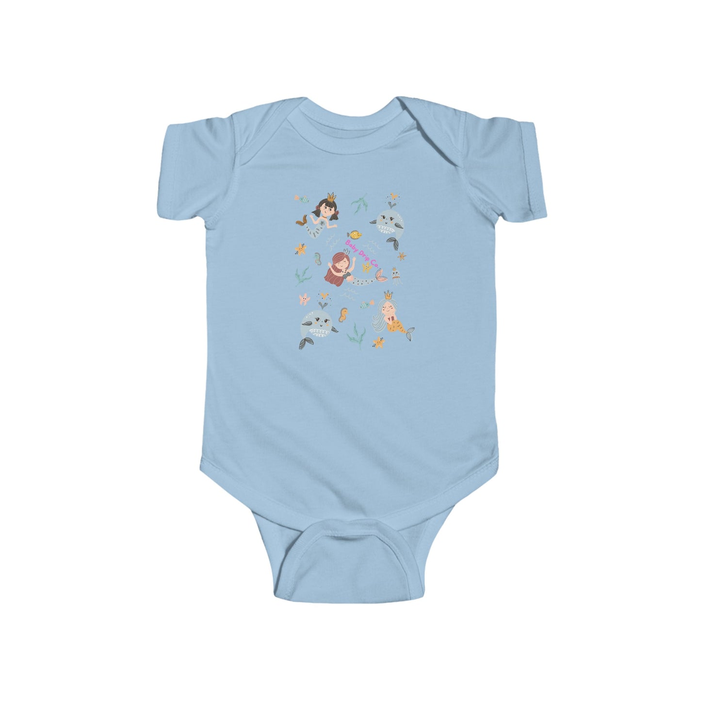 MERMAID & FRIENDS INFANT ONESIE