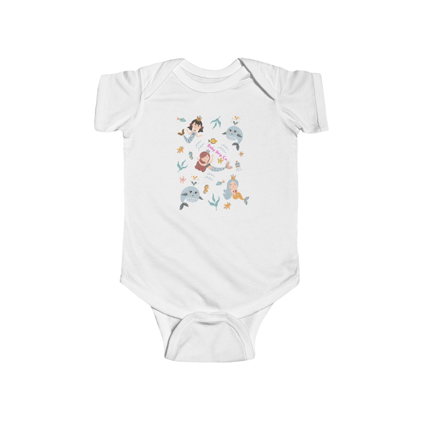 MERMAID & FRIENDS INFANT ONESIE