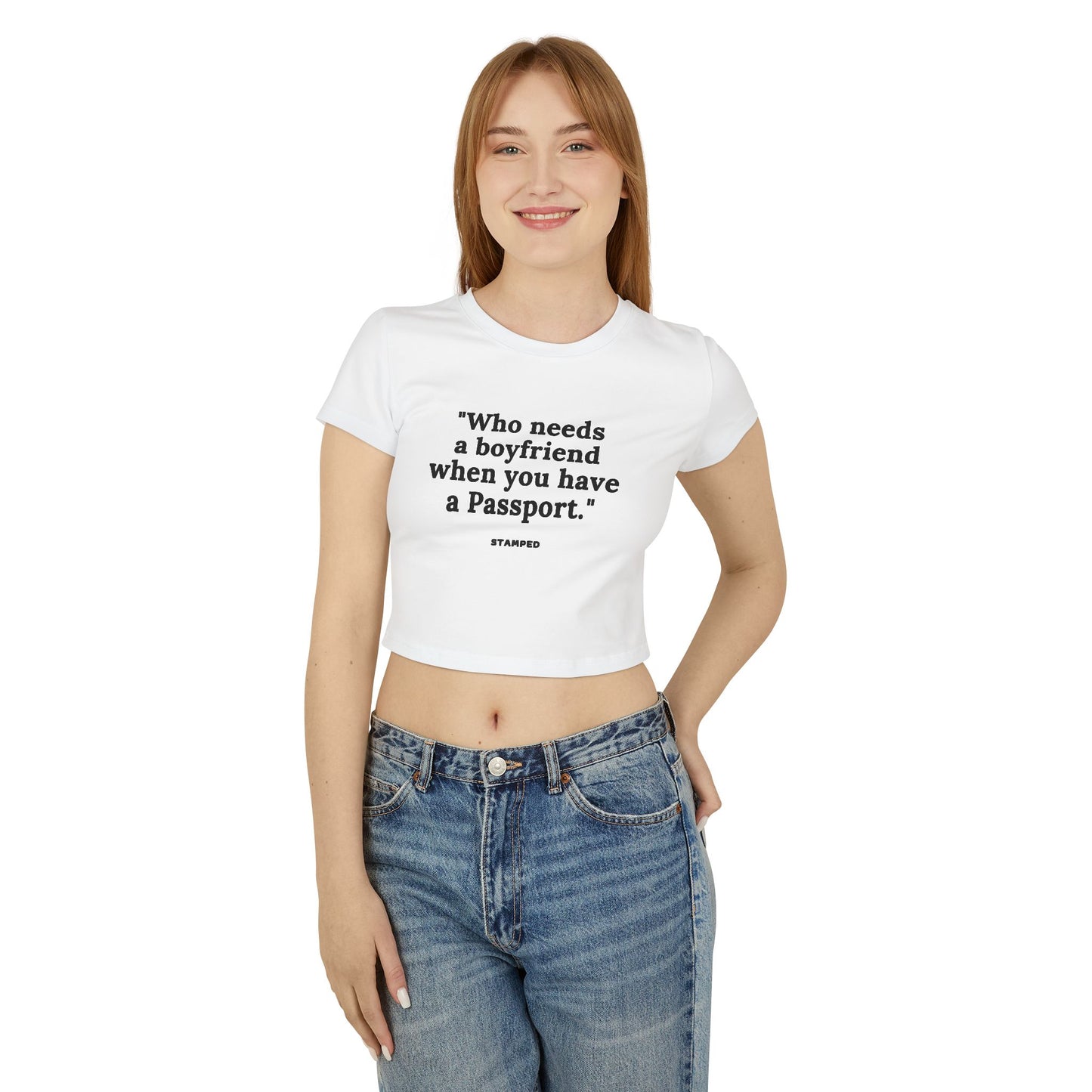 PASSPORT STAMPED CROP TOP