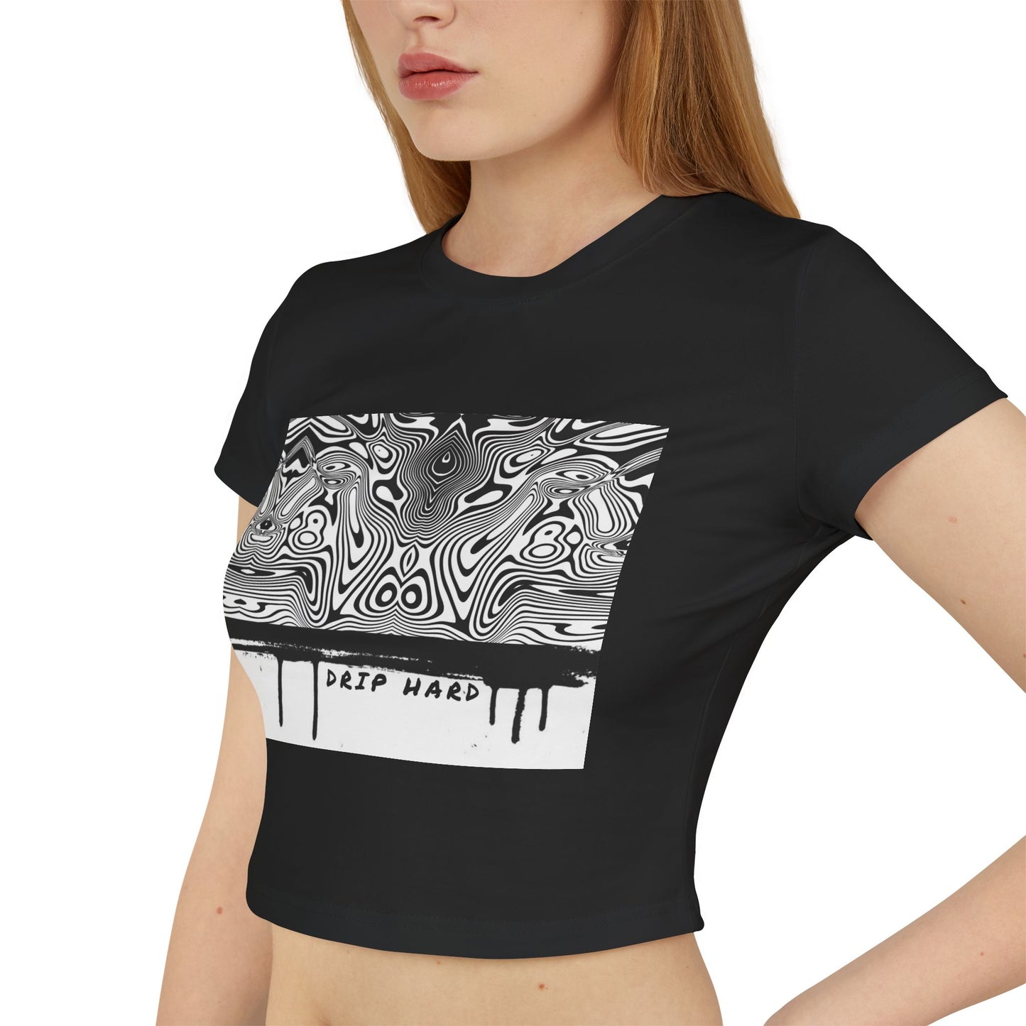 DRIP HARD OIL SPILL FITTED CROP TOP