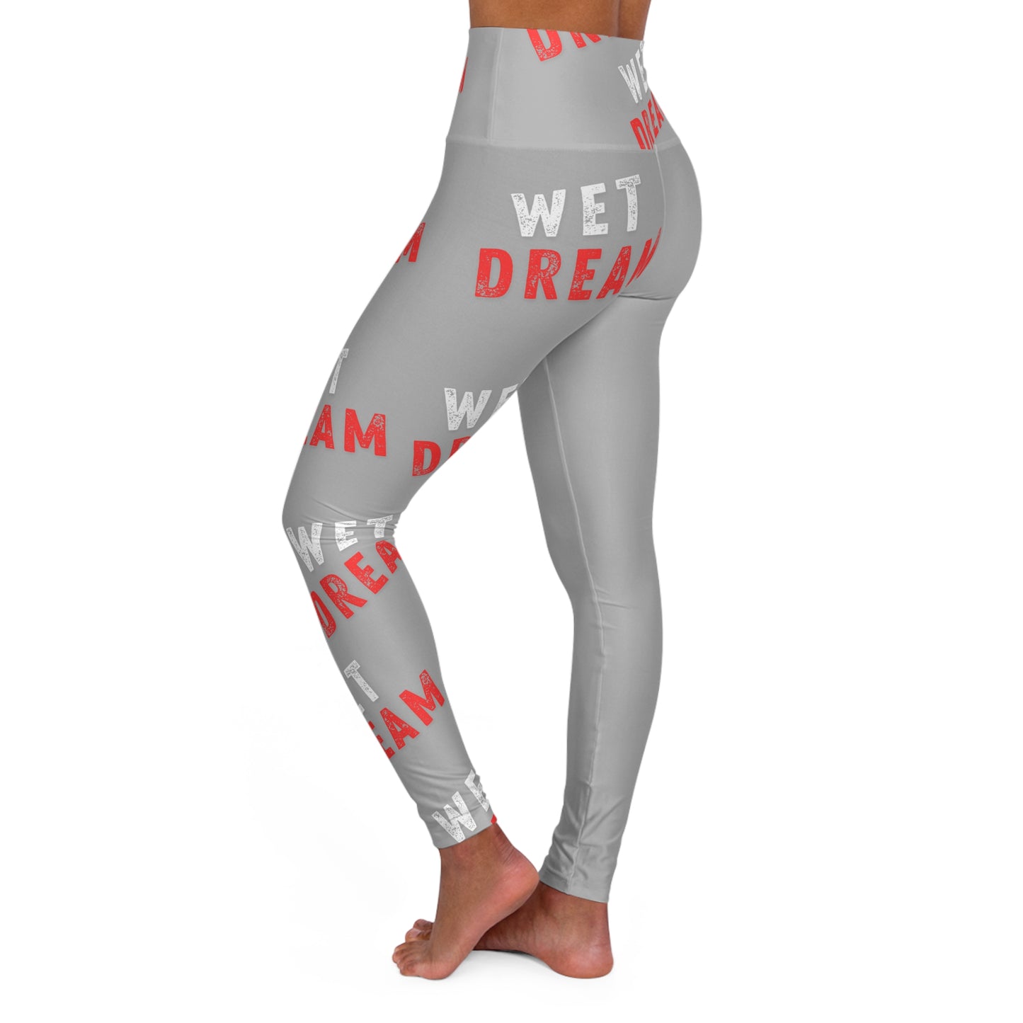 HIGH WAIST WET DREAM LEGGINGS (GRY/WHT/RED)