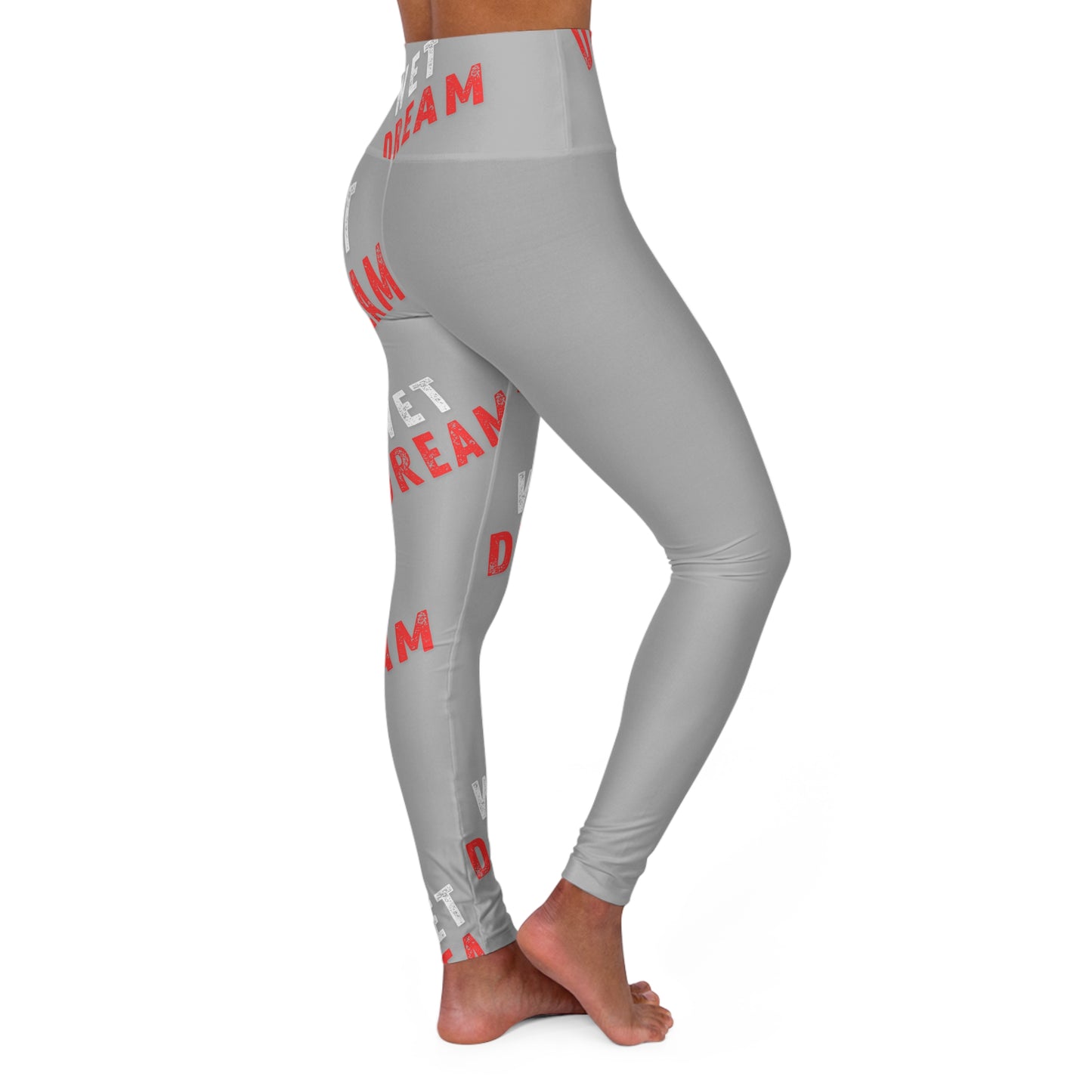 HIGH WAIST WET DREAM LEGGINGS (GRY/WHT/RED)