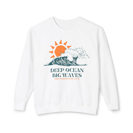 DEEP OCEAN BIG WAVE CREWNECK SWEATER